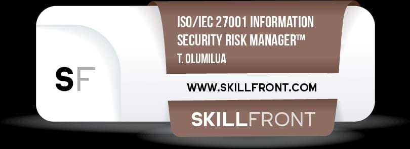 ISO/IEC 27001 Information Security Risk Manager certificate
