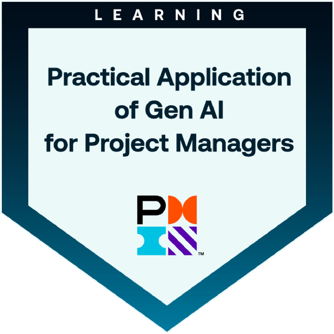 PMI Practical Application of Gen AI for Project Managers badge
